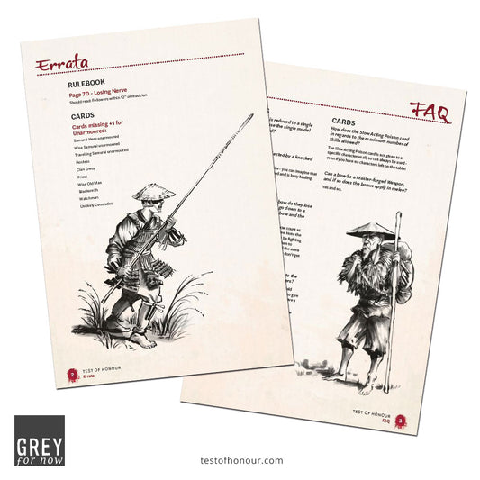Test of Honour Errata and FAQ