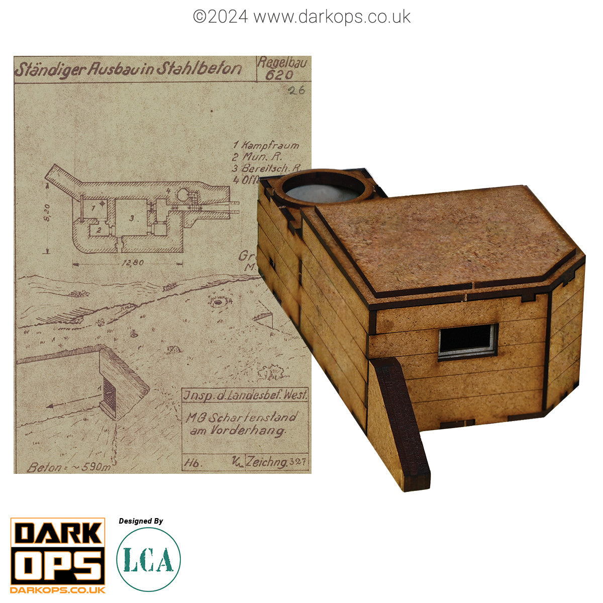 28mm MG Bunker R620 – Grey For Now Games