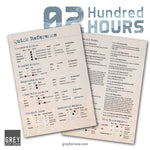 02 Hundred Hours Quick Reference Sheet